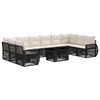 vidaXL Conjunto de Sof&aacute; de Jardim 11 unid. Preto e Branco Creme