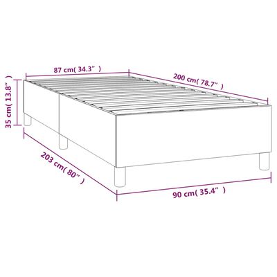 vidaXL Estrutura de cama com molas 90x200 cm veludo cinzento-claro