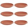vidaXL Bandeja Redonda de Flores 6 pcs Vermelho Tijolo &Oslash; 14 x 2 cm