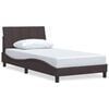 vidaXL Estrutura de cama sem colch&atilde;o Hanko 100x200 cm tecido castanho-escuro