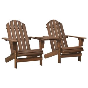 vidaXL Cadeiras jardim Adirondack + mesa centro madeira abeto castanho