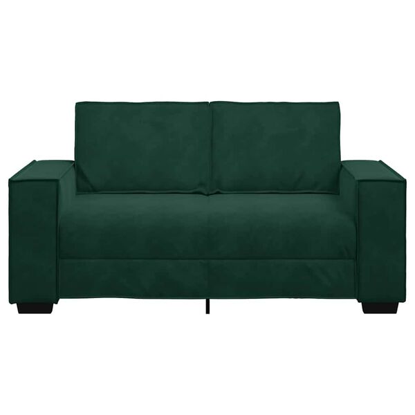 vidaXL Sof&aacute; de 2 lugares 160x78x84 cm veludo verde-escuro