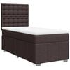vidaXL Cama com molas/colch&atilde;o 90x200 cm tecido castanho-escuro