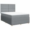 vidaXL Cama com molas/colch&atilde;o 140x200 cm tecido cinzento-claro