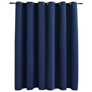 vidaXL Cortina blackout com argolas em metal 290x245 cm azul