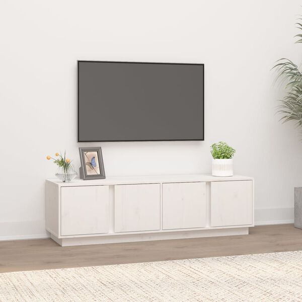 vidaXL M&oacute;vel de TV 140x40x40 cm madeira de pinho maci&ccedil;a branco