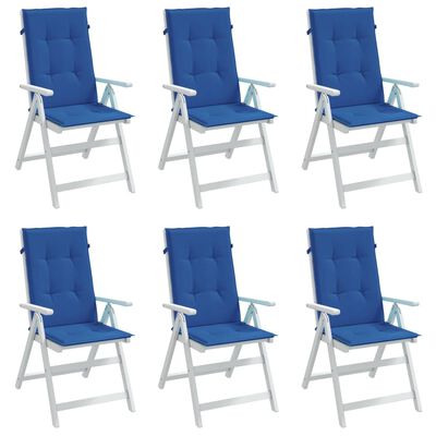 vidaXL Almofadões para cadeiras altas de jardim 6 pcs tecido azul real