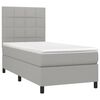 vidaXL Cama box spring c/ colch&atilde;o e LED 80x200 cm tecido cinza-claro