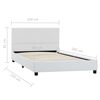 vidaXL Estrutura de cama 100x200 cm couro artificial branco