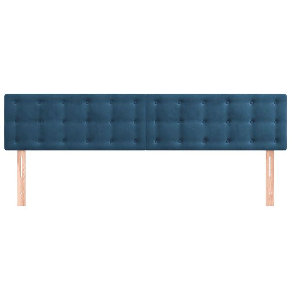 vidaXL Cabeceira de cama 2 pcs veludo 80x5x78/88 cm azul-escuro