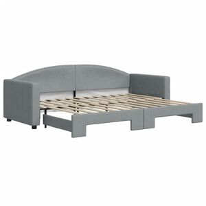 vidaXL Sofá-cama com gavetão 80x200 cm tecido cinzento-claro