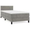 vidaXL Cama com molas/colch&atilde;o 90x190 cm veludo cinza-claro