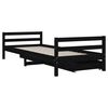 vidaXL Estrutura cama infantil c/ gavetas 80x200cm pinho maciço preto