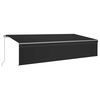 vidaXL Toldo retr&aacute;til manual com estore/LED 6x3 m antracite