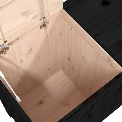 vidaXL Caixa para roupa 88,5x44x76 cm madeira de pinho maciça preto
