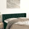 vidaXL Cabeceira de cama c/ abas veludo 163x16x78/88cm verde-escuro