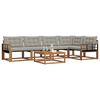 vidaXL Conjunto de Sof&aacute;s para Exterior 6 pcs Cinza Natural e Claro