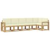 vidaXL Conjunto de Sof&aacute;s para Exterior 6 pcs Branco e Creme Poli&eacute;ster