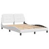 vidaXL Estrutura de cama sem colch&atilde;o Zadar 140x200 cm couro artificial branco