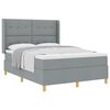 vidaXL Cama Box Spring com colch&atilde;o Cinzento-claro 140 x 200 cm tecido