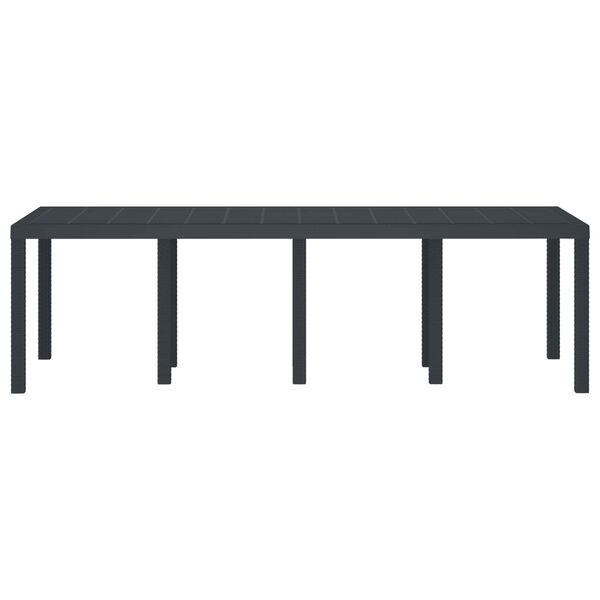 vidaXL Mesa de Jardim Antracite 250 x 100 x 73 cm vime PE