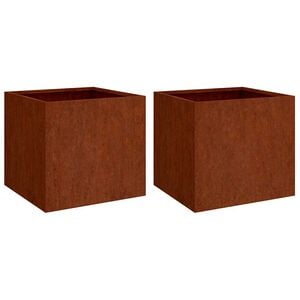 vidaXL Vasos/floreiras 2 pcs 42x40x39 cm a&ccedil;o corten