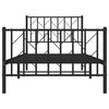 vidaXL Estrutura de cama com cabeceira e p&eacute;s 90x200 cm metal preto