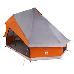 vidaXL Barraca Tipi 8 pessoa Cinza e Laranja tafet&aacute;