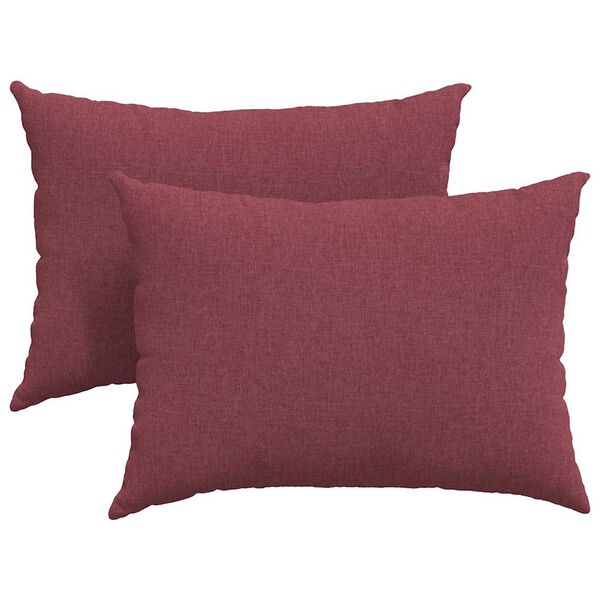 vidaXL Travesseiros de Sof&aacute; 2 pcs Vinho Vermelho 70 x 50 cm tecido