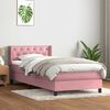 vidaXL Cama com molas/colch&atilde;o 80x220 cm veludo rosa