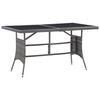 vidaXL Mesa de jardim em vime PE 140x80x74 cm cinzento