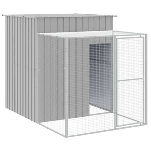 vidaXL Galinheiro com anexo 165x251x181 cm a&ccedil;o galvanizado cinza-claro
