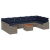 vidaXL Conjunto de Sof&aacute; de Jardim 11 pcs Cinza e Azul Marinho