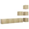 vidaXL 6pcs conjunto de m&oacute;veis de TV derivados madeira carvalho sonoma
