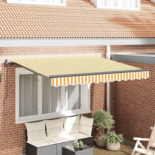 vidaXL Toldo Retr&aacute;til Manual Amarelo 250 x 200 cm tecido