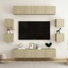 vidaXL 8pcs conjunto m&oacute;veis de TV derivados de madeira carvalho sonoma