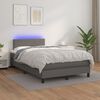vidaXL Cama box spring c/ colch&atilde;o/LED 120x200cm couro artificial cinza