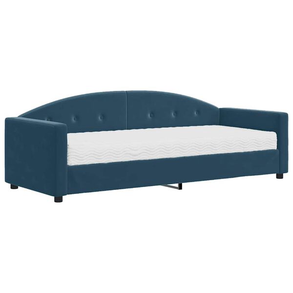 vidaXL Sof&aacute;-cama com colch&atilde;o 80x200 cm veludo azul