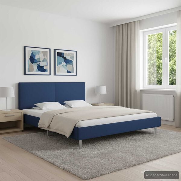 vidaXL Estrutura de cama 180x200 cm tecido azul