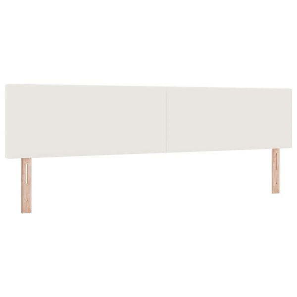 vidaXL Cabeceira LED com luzes de tira LED Creme 200 cm Poli&eacute;ster