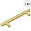 vidaXL Ma&ccedil;aneta de Arm&aacute;rio 12 pcs Ouro 150 mm A&ccedil;o inoxid&aacute;vel