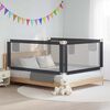 vidaXL Barra seguran&ccedil;a p/ cama infantil tecido 190x25 cm cinza-escuro