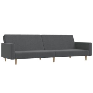 vidaXL Sof&aacute;-cama de 2 lugares tecido cinzento-claro