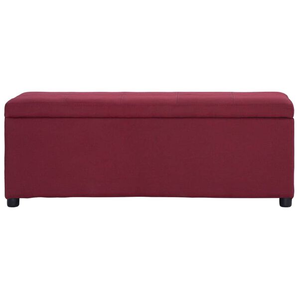 vidaXL Banco c/ compart. de arruma&ccedil;&atilde;o 116 cm poli&eacute;ster vermelho tinto