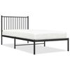vidaXL Estrutura de cama com cabeceira 90x200 cm metal preto