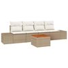 vidaXL Conjunto de Sof&aacute; de Jardim 5 unid. Bege e Creme vime PE