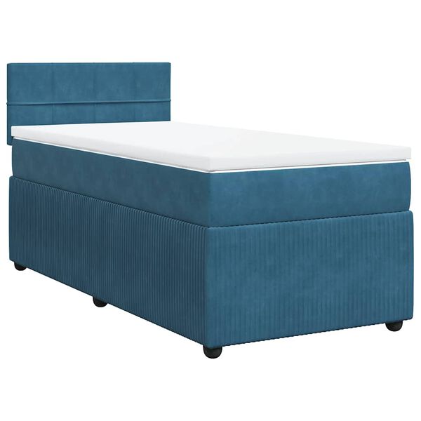 vidaXL Cama boxspring com colch&atilde;o 90x200 cm veludo azul