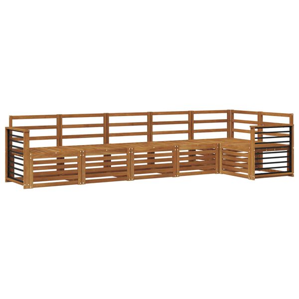 vidaXL Conjuntos de sof&aacute;s 6 pcs Natural Madeira S&oacute;lida de Ac&aacute;cia