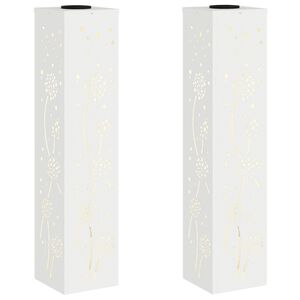 vidaXL Luz Solar LED de Caminho 2 unid. Branco quente 18 x 18 x 80 cm