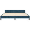 vidaXL Estrutura de cama c/ cabeceira 180x200 cm veludo azul-escuro